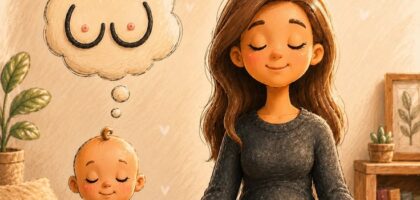 New mother receiving postpartum care and support