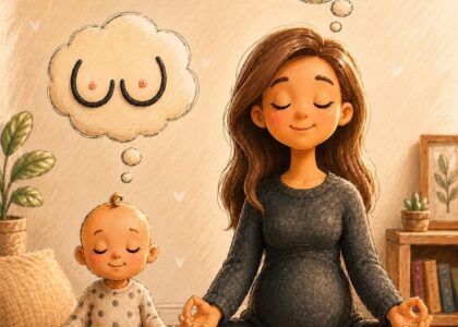 New mother receiving postpartum care and support