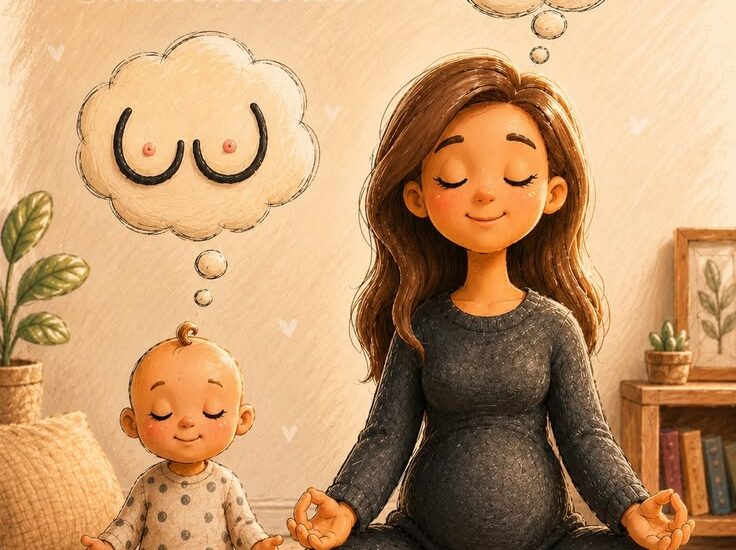 New mother receiving postpartum care and support